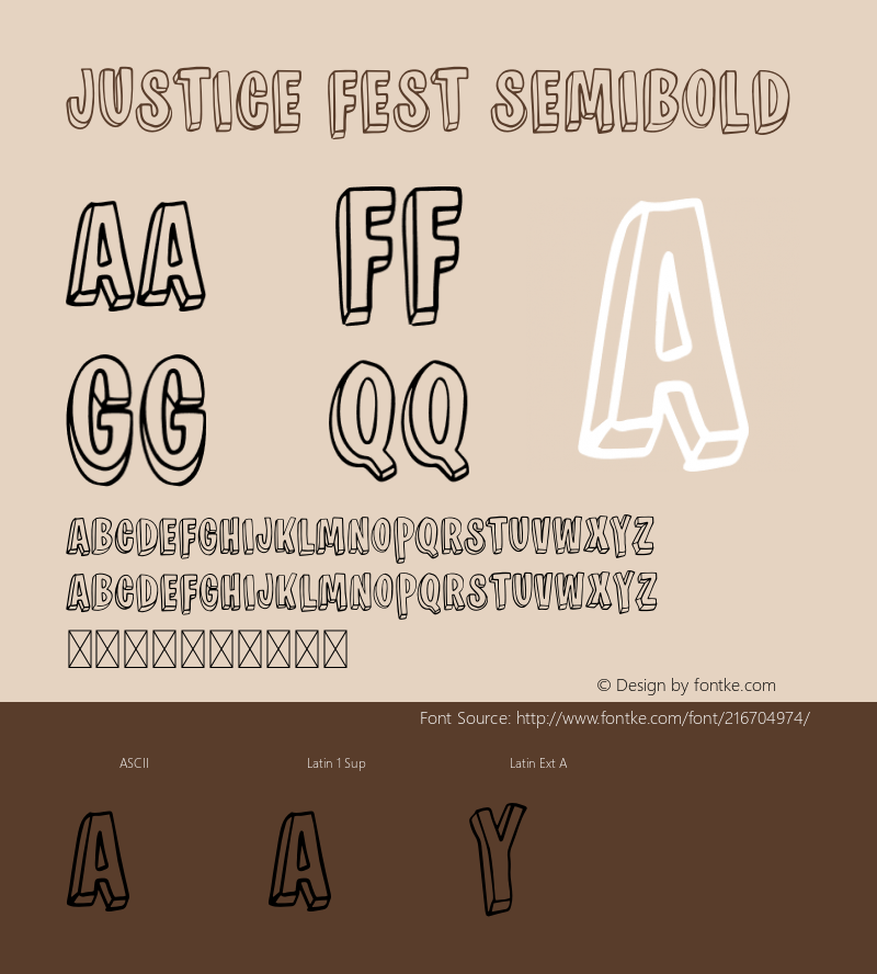 JUSTICE FEST Semibold Version 1.001;Fontself Maker 3.5.4图片样张