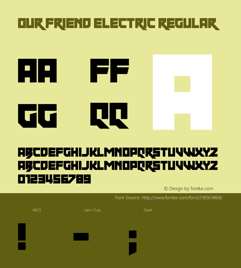 Our Friend Electric Version 1.00;April 12, 2022;FontCreator 11.5.0.2430 64-bit图片样张