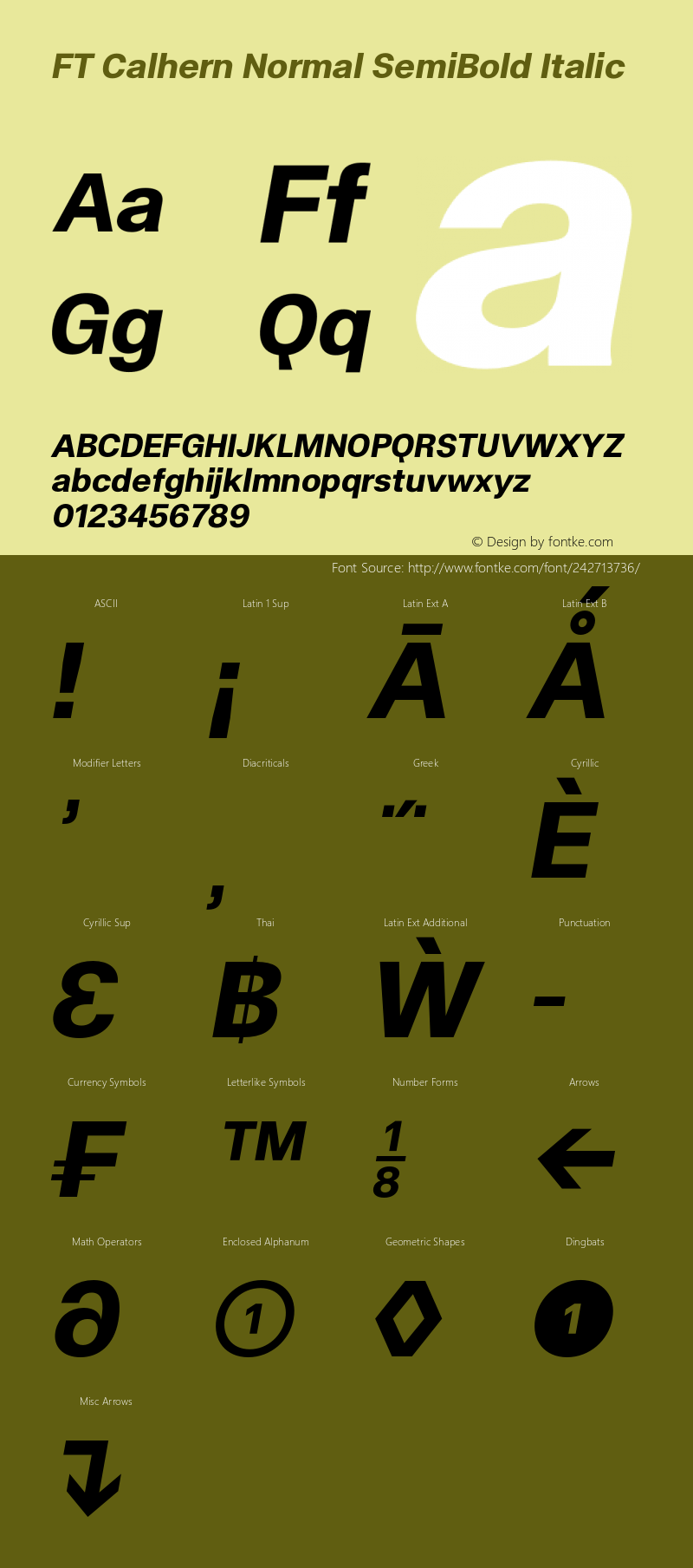 FT Calhern Normal SemiBold Italic Version 1.001 (2023-01-31) | web-otf图片样张
