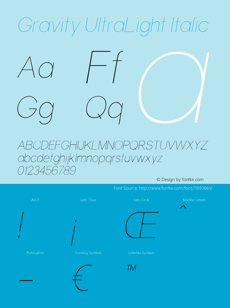 Gravity UltraLight Italic 1图片样张