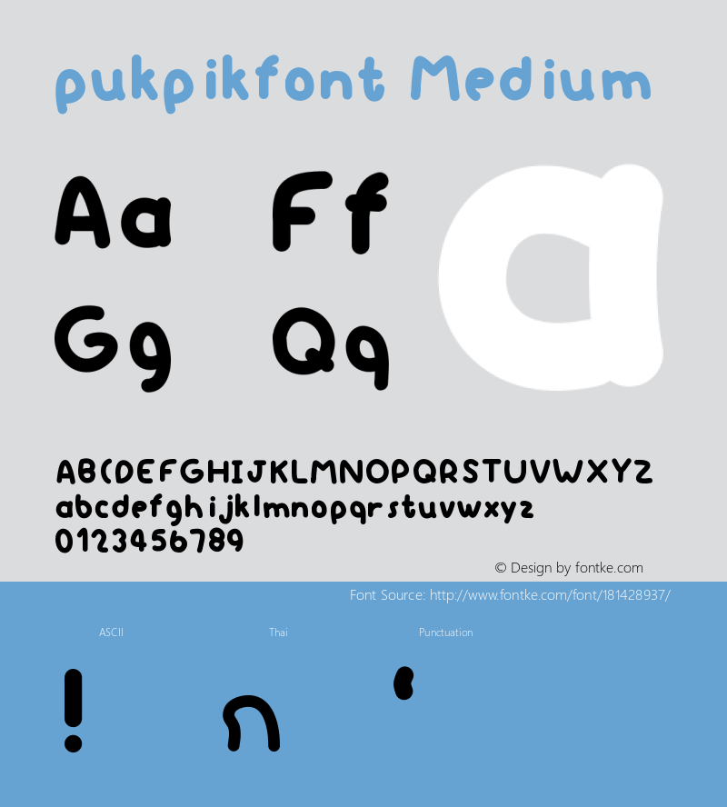 pukpikfont Version 001.000图片样张