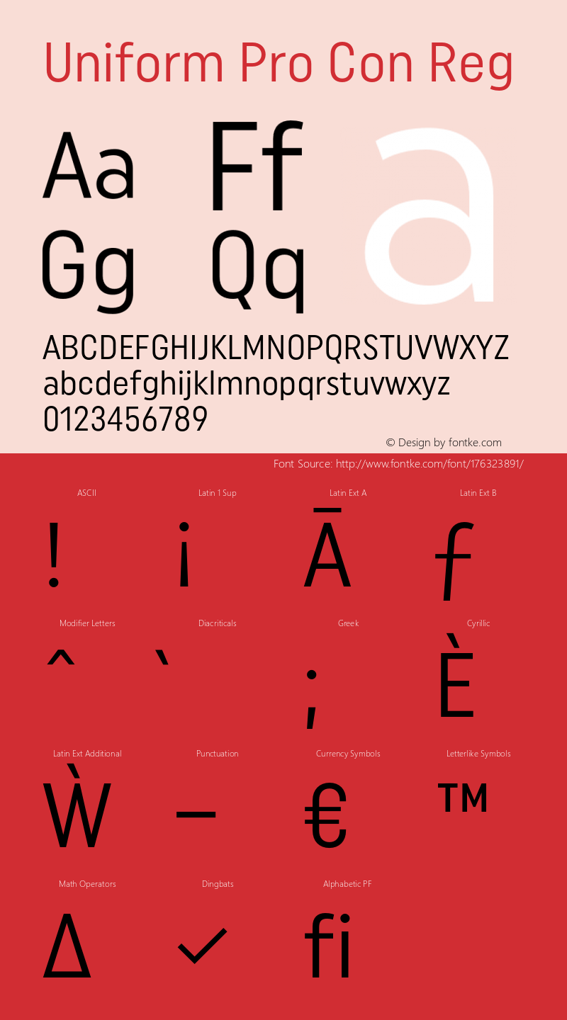 Uniform Pro Con Reg Version 1.000;hotconv 1.0.109;makeotfexe 2.5.65596图片样张