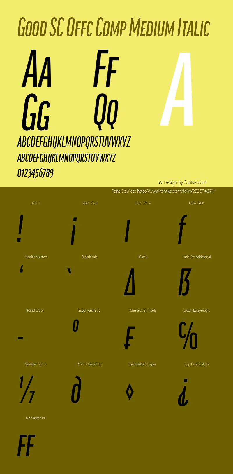 Good SC Offc Comp Medium Italic Version 7.504; 2014; Build 1020图片样张