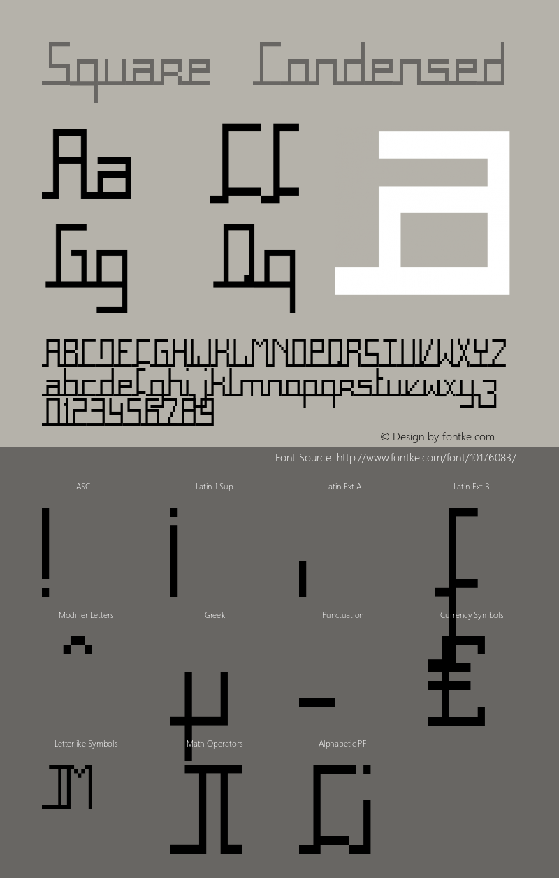 Square Condensed Fontographer 4.7 29/09/06 FG4M­0000002045图片样张