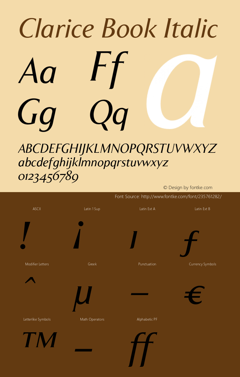 Clarice-BookItalic Version 2.001图片样张