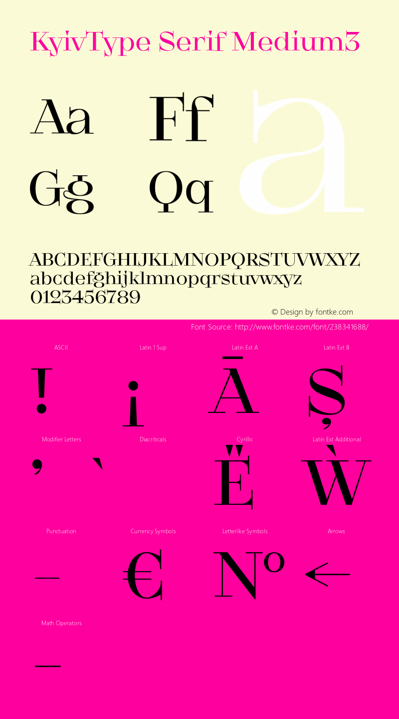 KyivType Serif Medium3 Version 1.001图片样张