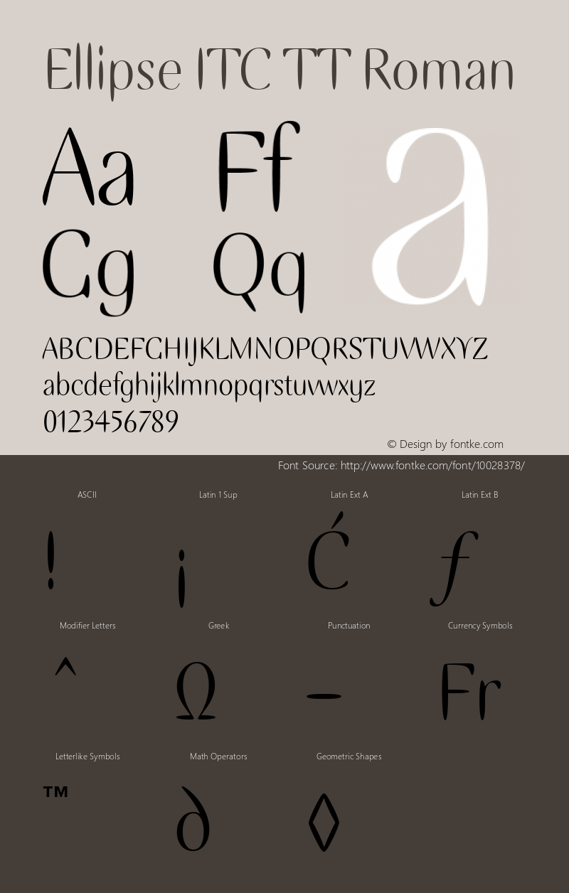 Ellipse ITC TT Roman mfgpctt-v1.84 Mon Apr 22 08:52:58 EDT 1996图片样张