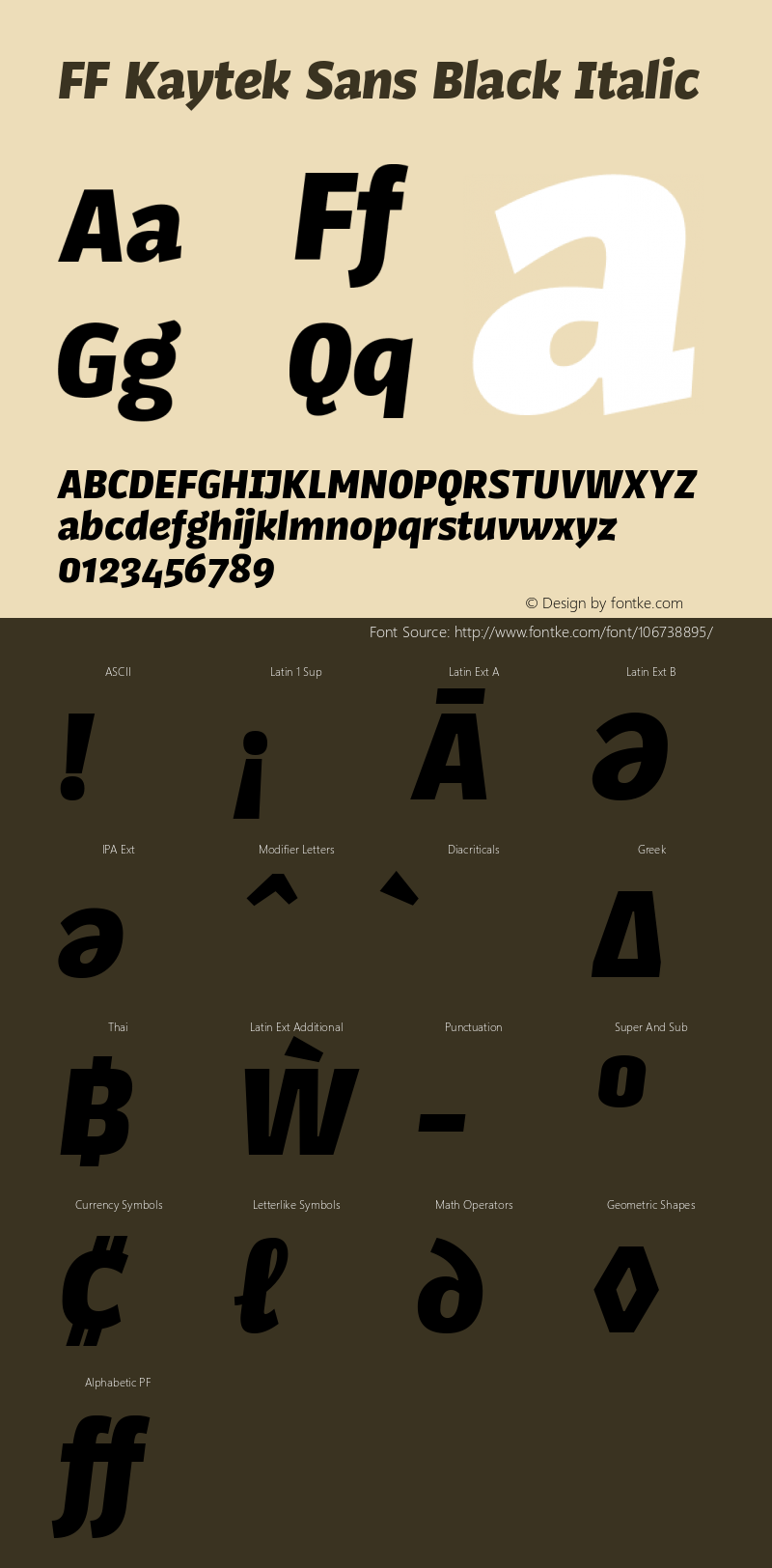 FF Kaytek Sans Black Italic 1.00, build 6, s3图片样张