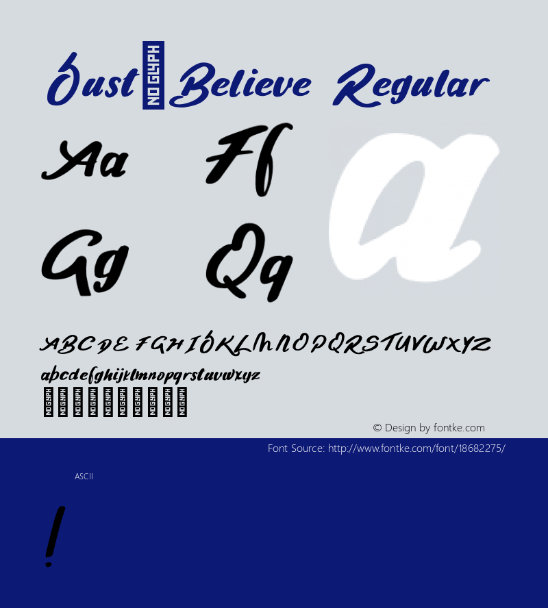 Just_Believe Regular Version 1.000;PS 001.000;hotconv 1.0.88;makeotf.lib2.5.64775图片样张