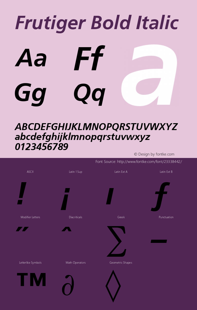 Frutiger Bold Italic Altsys Metamorphosis:15.11.2000图片样张