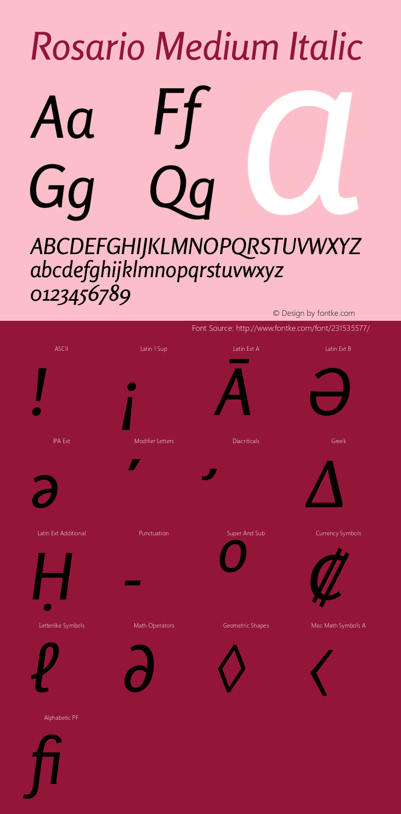 Rosario Medium Italic Version 1.201图片样张