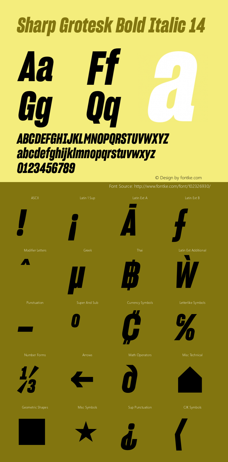 Sharp Grotesk Bold Italic 14 Version 1.003图片样张