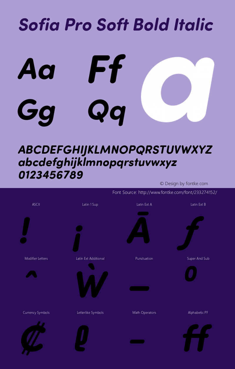 Sofia Pro Soft Bold Italic Version 2.000图片样张