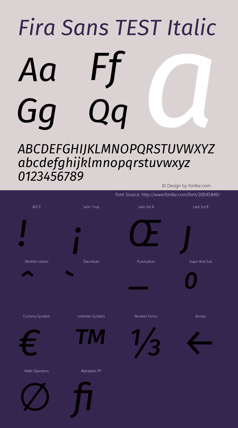 Fira Sans TEST Italic Version 4.201图片样张