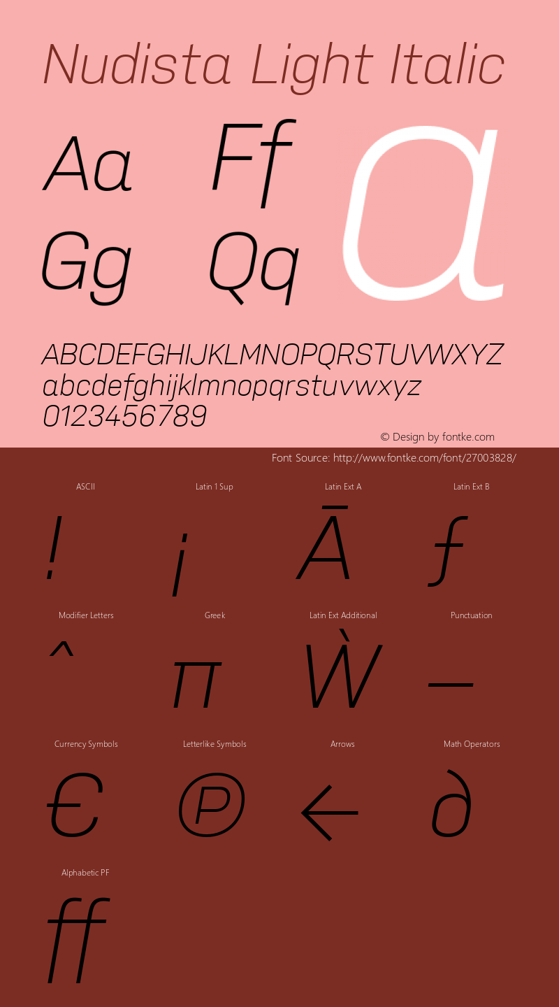 Nudista Light Italic Version 2.000图片样张