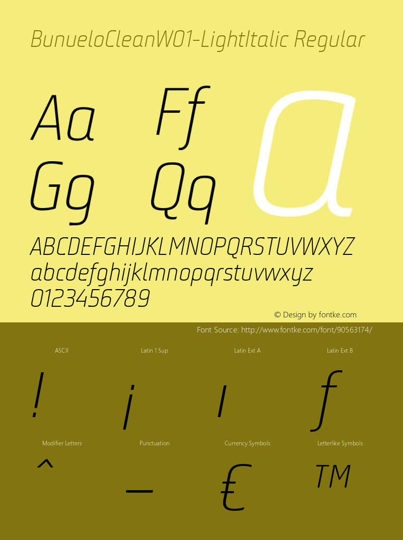 Bunuelo Clean W01 Light Italic Version 1.24图片样张