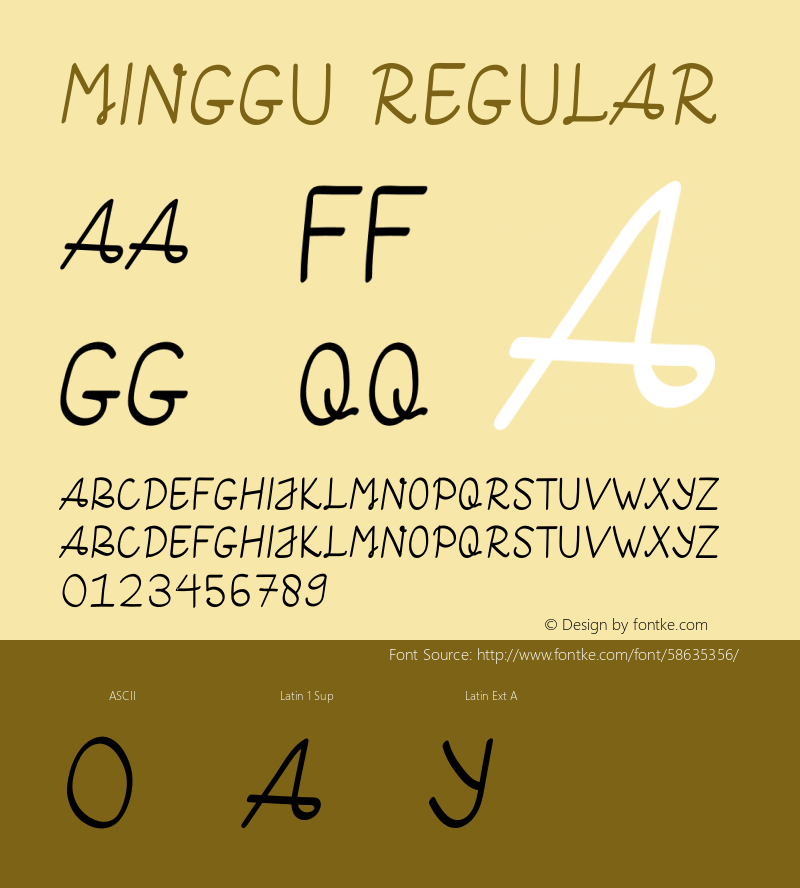 MINGGU Version 1.001;Fontself Maker 3.5.1图片样张