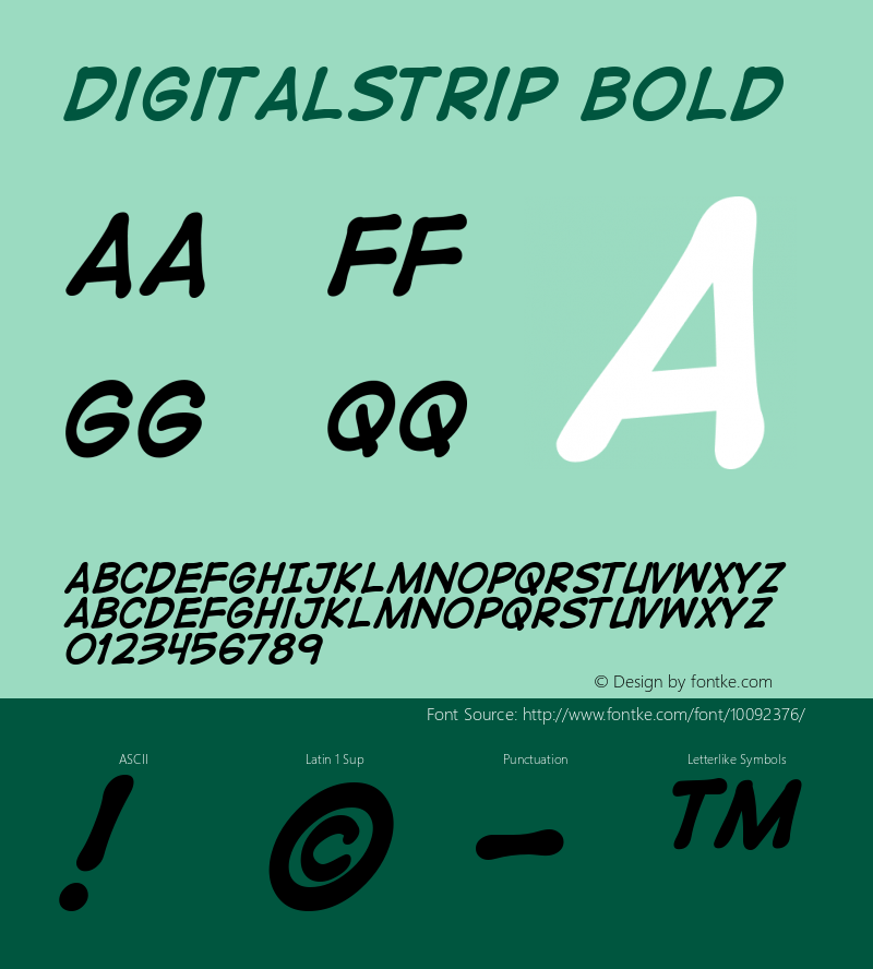 DigitalStrip Bold Macromedia Fontographer 4.1 7/11/01图片样张