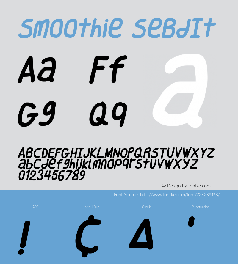 Smoothie SemiBold Italic Version 0.8图片样张