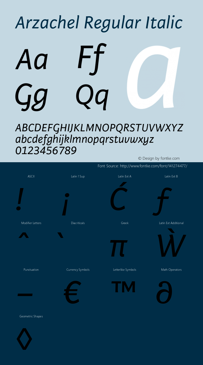 Arzachel Italic Version 2.000;PS 1.0;hotconv 16.6.54;makeotf.lib2.5.65590图片样张