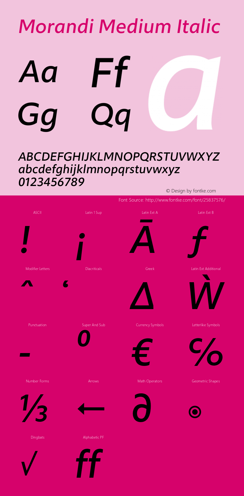 Morandi Medium Italic Version 1.20, build 14, gb1060, s3图片样张