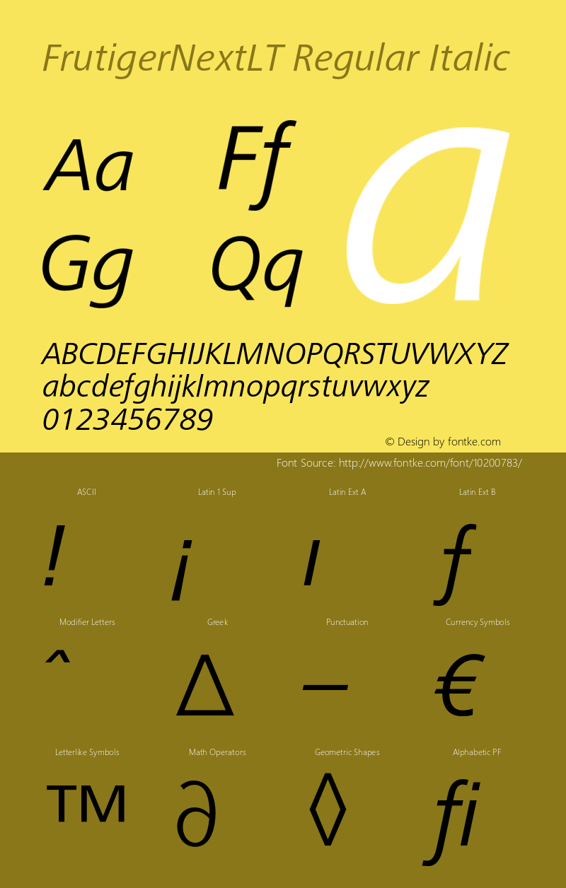 FrutigerNextLT Regular Italic 001.000图片样张