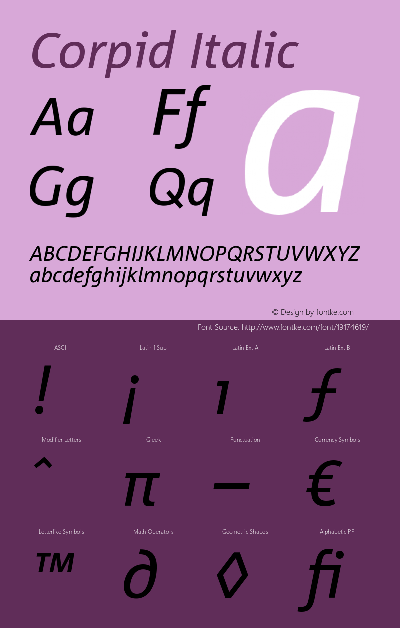 Corpid Italic Version 001.072图片样张