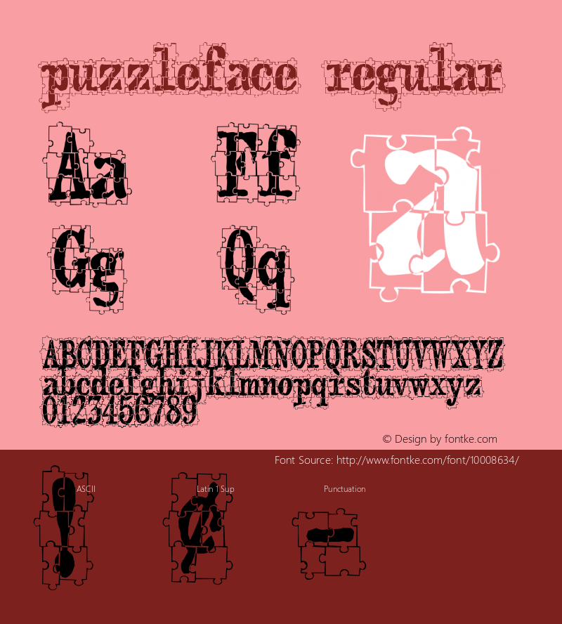 puzzleface regular v1.0 2/21/97图片样张