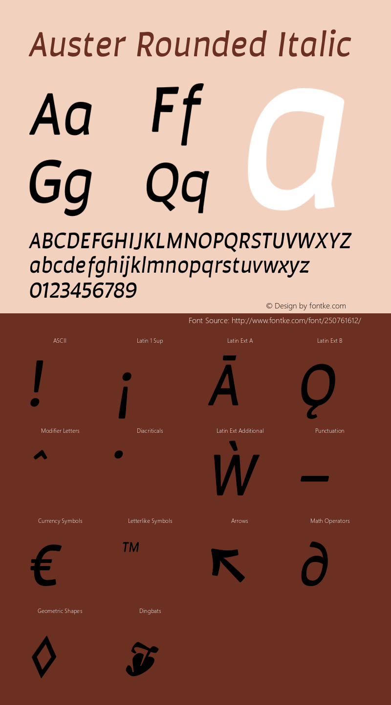 Auster Rounded Italic Version 1.000;PS 001.000;hotconv 1.0.88;makeotf.lib2.5.64775图片样张