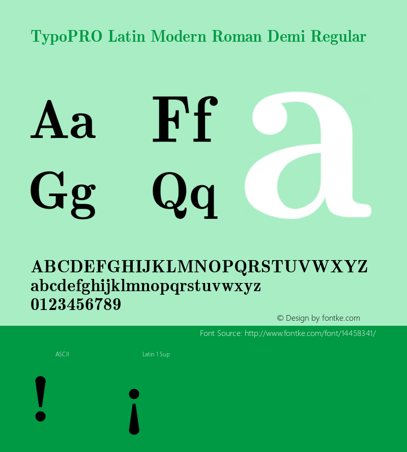 TypoPRO Latin Modern Roman Demi Regular Version 2.004;PS 2.004;hotconv 1.0.49;makeotf.lib2.0.14853图片样张