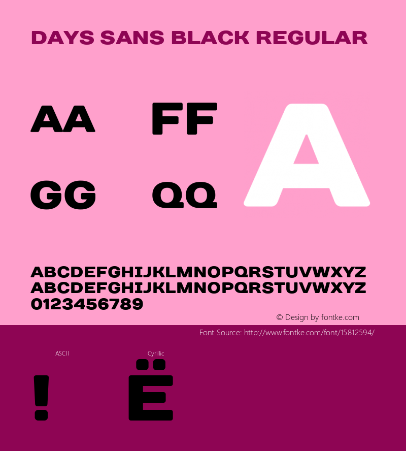 Days Sans Black Regular Version 1.000; ttfautohint (v1.4.1)图片样张
