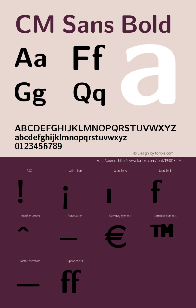 Computer Modern Sans Bold Version 001.001图片样张