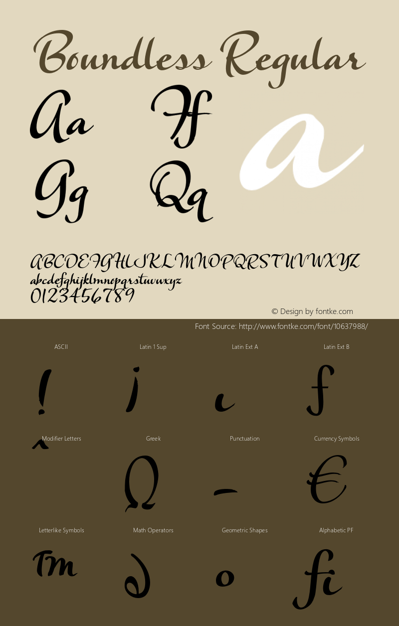 Boundless Regular Version 1.000 2005 initial release;com.myfonts.aerotype.boundless.bold.wfkit2.3sWJ图片样张