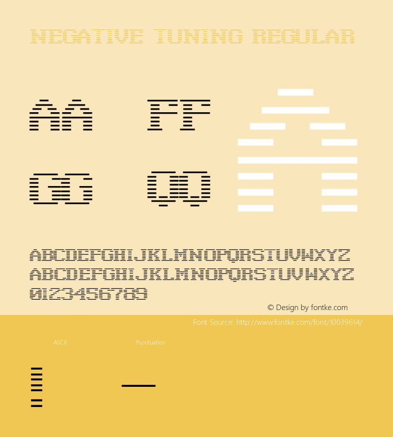 Negative Tuning Regular Macromedia Fontographer 4.1 5/17/00图片样张