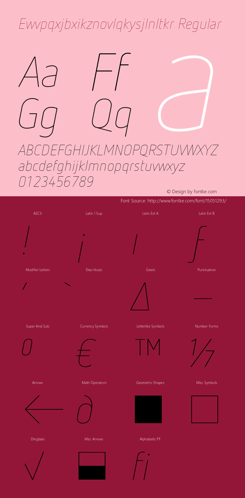 Ewvpqxjbxikznovlqkysjlnltkr Regular Version 7.504; 2012; Build 1022;com.myfonts.easy.fontfont.netto.ot-thin-italic.wfkit2.version.4fwv图片样张