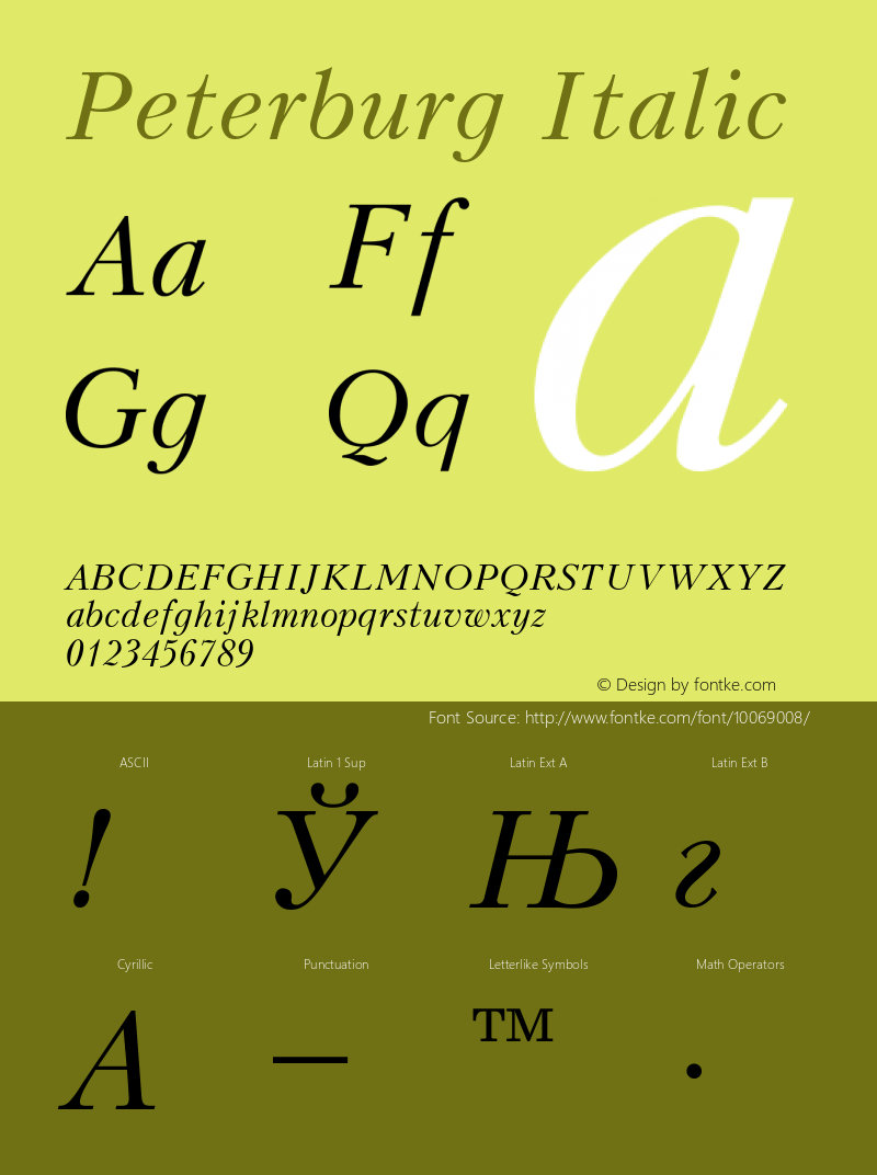 Peterburg Italic Converted from t:\PTI.TF1 by ALLTYPE图片样张