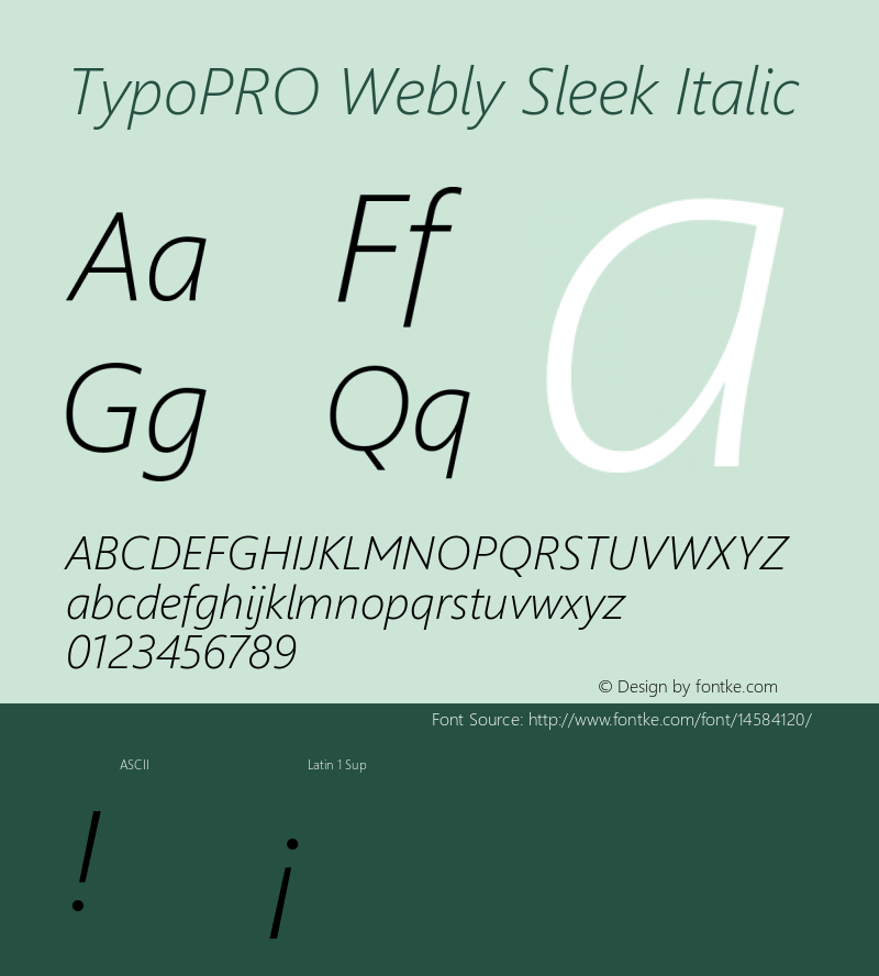 TypoPRO Webly Sleek Italic Version 5.22 January 23, 2013图片样张