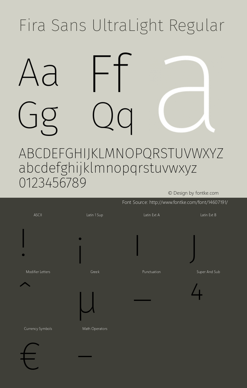 Fira Sans UltraLight Regular Version 3.111图片样张