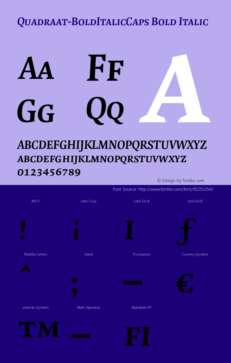 Quadraat-BoldItalicCaps Bold Italic 004.301图片样张