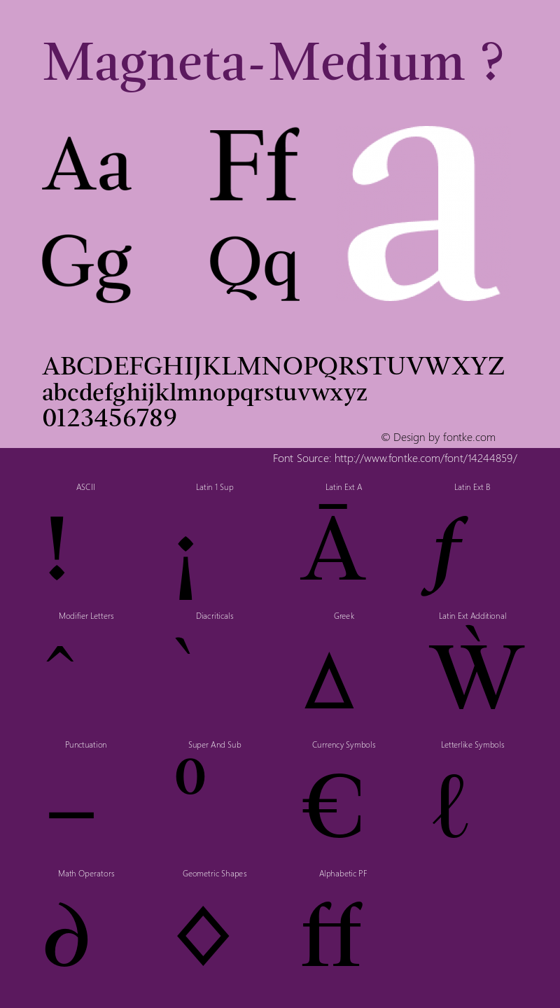 Magneta-Medium ? Version 1.000;com.myfonts.positype.magneta.medium.wfkit2.3mDu图片样张