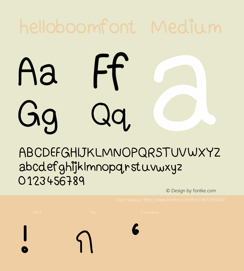 helloboomfont Version 001.000图片样张