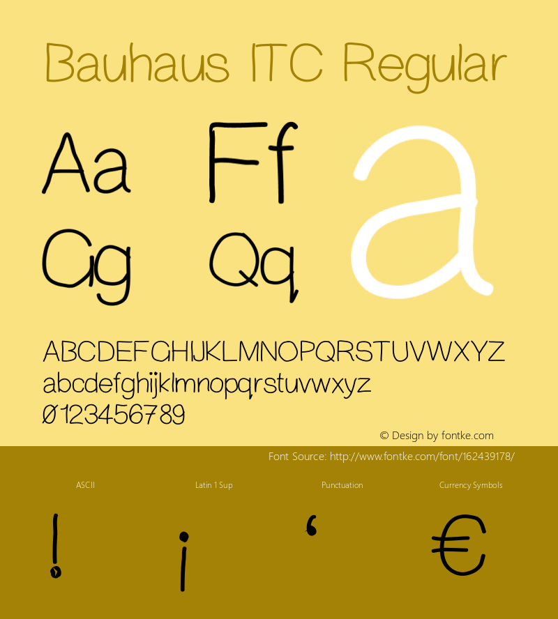 Bauhaus ITC Version 1.20图片样张