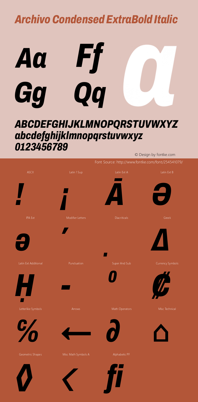 Archivo Condensed ExtraBold Italic Version 2.001图片样张