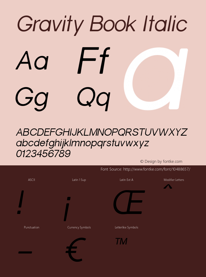 Gravity Book Italic 1图片样张