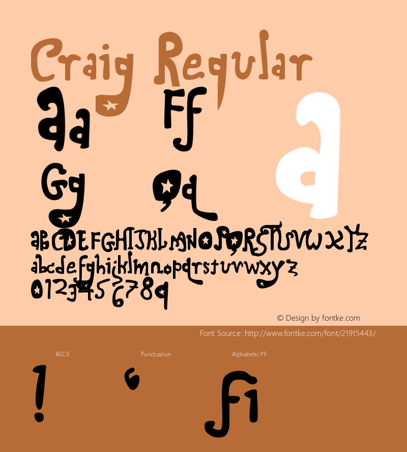 Craig-Regular Version 1.001;PS 001.001;hotconv 1.0.56;makeotf.lib2.0.21325图片样张