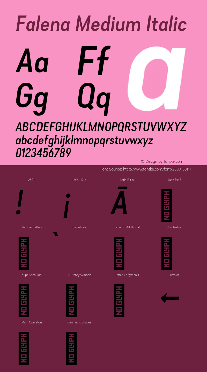 Falena Medium Italic Version 1.000;PS 001.000;hotconv 1.0.88;makeotf.lib2.5.64775图片样张