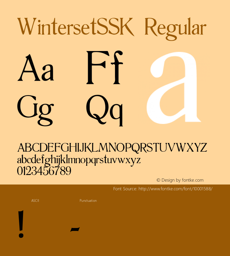 WintersetSSK Regular Macromedia Fontographer 4.1 8/14/95图片样张