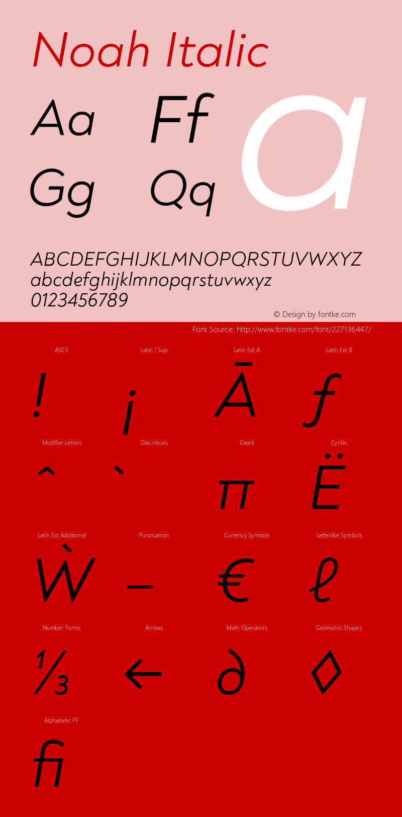 Noah Regular Italic Version 1.000;PS 001.000;hotconv 1.0.88;makeotf.lib2.5.64775图片样张