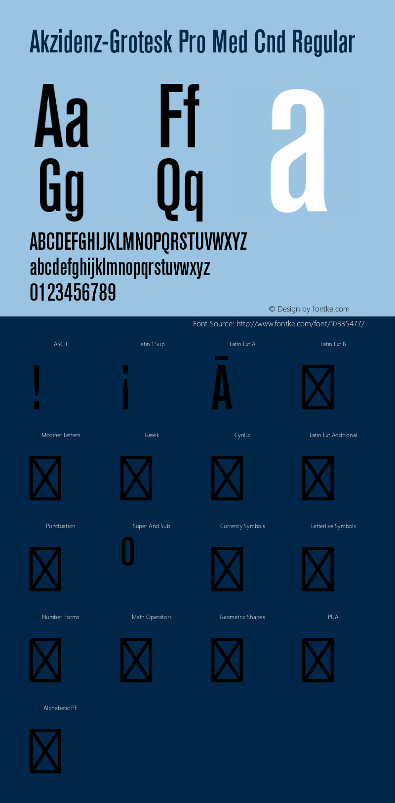 Akzidenz-Grotesk Pro Med Cnd Regular Version 001.001;Core 1.0.01;otf.5.02.2291;11.07W图片样张