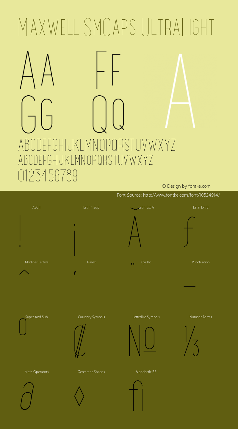 Maxwell SmCaps UltraLight Version 1.000图片样张